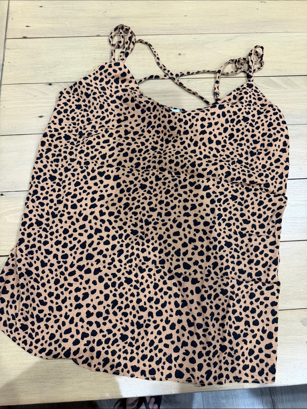 Warehouse Leopard Print Cami in Tan and Black